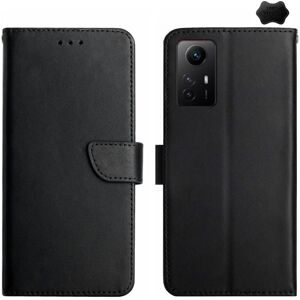 My Store Xiaomi Redmi Note 12S ægte fingeraftryksbestandigt lædertelefonetui (sort)