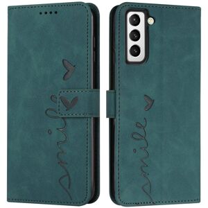 Shoppo Marte For Samsung Galaxy S23 5G Skin Feel Heart Pattern Leather Phone Case(Green)