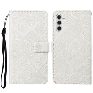 Shoppo Marte For Samsung Galaxy A14 5G Ethnic Style Embossed Pattern Leather Phone Case(White)