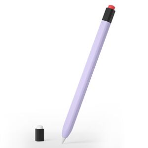 My Store For Apple Pencil 1 Retro Pencil Style Liquid Silicone Stylus Case(Purple)