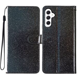 My Store For Samsung Galaxy A55 Glitter Powder Flip Leather Phone Case(Black)