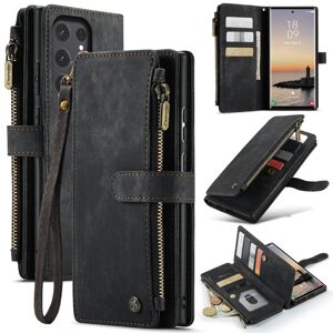 For Samsung Galaxy S24 Ultra 5G CaseMe C30 Multifunctional Card Slots Zipper Phone Leather Phone Case(Black)