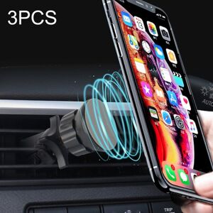 Shoppo Marte 3PCS Car Multi-function Navigation Air Outlet Magnetic Suction Phone Bracket Clip(Black)