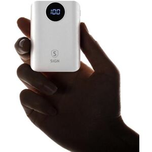 SiGN Mini Q.C Powerbank med Display 10.000mAh - Vit