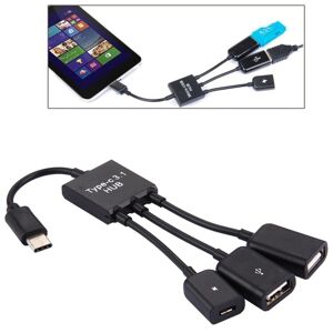 Shoppo Marte 17.8cm 3 Ports USB-C / Type-C 3.1 OTG Charge HUB Cable, For Galaxy S8 & S8 + / LG G6 / Huawei P10 & P10 Plus / Xiaomi Mi 6 & Max 2 and other Smartphon