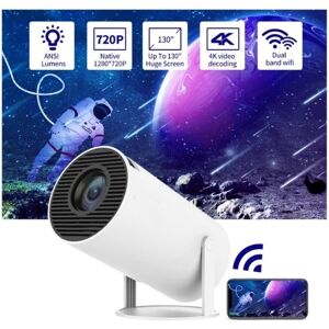 HY-TECH Projektor 4K Android 11 Dual Wifi6 200 Bt5.0 1080p 1280*720p.