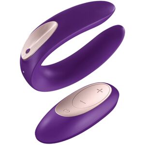 Satisfyer Partner Plus fjernbetjeningsstimulator til par med Violet fjernbetjening