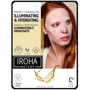 IROHA NATURE Illuminating & Hydrating Tissue Face Mask oplysende og fugtgivende sheet-maske med C-vitamin og hyaluronsyre 20ml