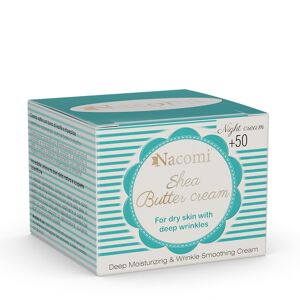 NACOMI Shea Butter Cream ansigtscreme med peptid 50+ til natten 50ml