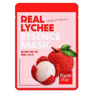 FARMSTAY Real Lychee Essense Mask fugtgivende sheet-maske med litchiekstrakt 23ml