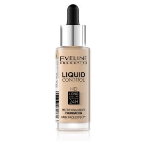 Eveline Cosmetics Liquid Control HD Long Lasting Formula 24H face foundation med dråber 015 Light Vanilla 32ml