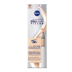 Nivea Hyaluron Cellular Filler 3In1 Eye Care Concealer creme, der korrigerer mørke rande under øjnene 02 Medium 4ml