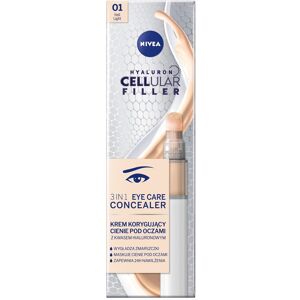 Nivea Hyaluron Cellular Filler 3In1 Eye Care Concealer creme, der korrigerer mørke rande under øjnene 01 Lys 4ml