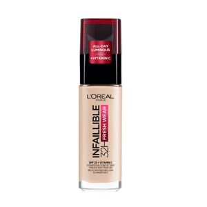 L'OREAL PARIS Ufejlbarlig 32H Fresh Wear Foundation langtidsholdbar ansigtsfond 15 Porcelæn 30ml