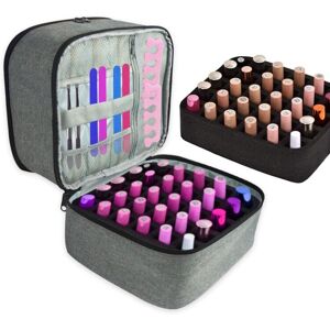 shopnbutik Nail Polish Storage Bag Portable Essential Oil Lipstick Organizer(Grey)