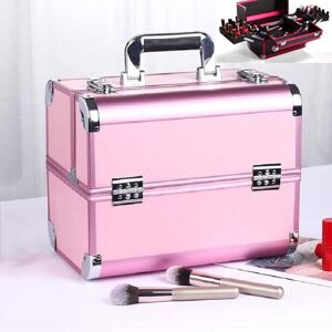 shopnbutik Professional Makeup Box Beauty Salon Manicure Toolbox, Color:Coral Powder