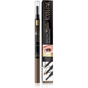 Eveline Cosmetics Brow Styler Multifunktion 3i1 øjenbrynsblyant 01 Medium Brun