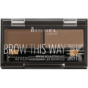 Rimmel Brow This Way Brow Sculpting Kit øjenbrynskontursæt 002 Medium Brown 1,3g