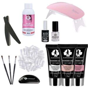 Allepaznokcie 13st Acrylic Gel - Poly Builder Gel Kit,  Led-lampa, Powder gel