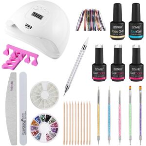 UNIQ beauty UNIQ Nail Starter Kit - Pro Gellak sæt med 90W negletørrer med display, farver og tilbehør - Your Nails Studio Starter PRO Kit Set