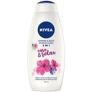 Nivea Shower & Bath badevæske og shower gel 2in1 Care&Relax 750ml