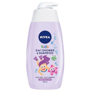 Nivea Børne 2-i-1 body wash gel med duft af frugtgelé, 500ml