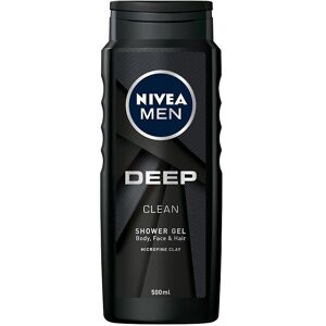 Nivea Men Deep Clean shower gel til krop, ansigt og hår 500ml