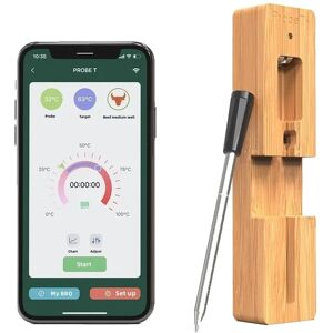 SupplySwap Trådløs kødtermometer, Bluetooth-forbindelse, ovn grill kompatibilitet, 1 stk Termometer