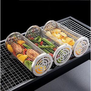 Angelbaby 2-Pack Grillkorg i Rostfritt,2 Krok o 2 Gafflar . Rullgrill