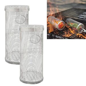 BayOne Grillkurve i rustfrit stål rulle Grill 2-pack
