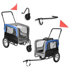 [pro.tec]® Hundetransport - cykelanhænger/vogn til transport af hunde - bærekapacitet: 20 kg - blå/grå/sort