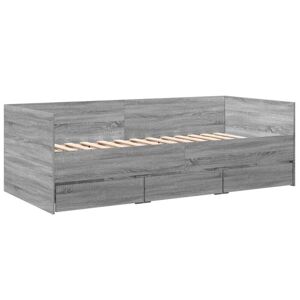 vidaXL daybed med skuffer 75x190 cm konstrueret træ grå sonoma-eg