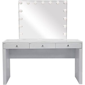 Bright Beauty Vanity - hollywood makeup bord - make up bord - hollywood toiletbord - med make up spejl - 3 skuffer - hvid