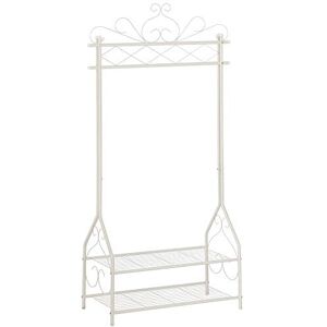 Songmics vintage tøj står og rack med tøjskinne og 2 metalhylder 92 x 41 x 173 cm (w x d x h) fløde