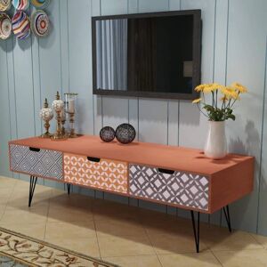 Medina TV Bench med 3 kasser 120x40x36 cm Brun