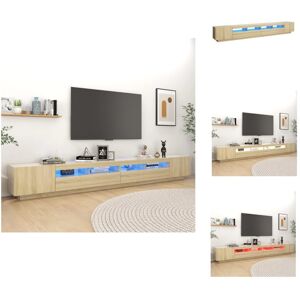 The Living Store tv-skab med LED-lys 300x35x40 cm sonoma-eg