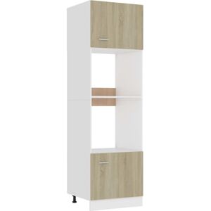 vidaXL skab til mikroovn 60x57x207 cm spånplade sonoma-eg