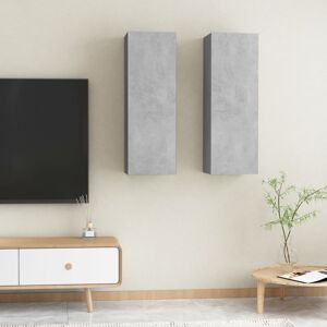 vidaXL tv-borde 2 stk. 30,5x30x90 cm konstrueret træ betongrå