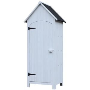 Rootz Living Rootz Garden Cabinet - Garden Cupboard - Wooden Tool Shed - Tool Cupboard - White - 77.5 X 54.2 X 179.5cm