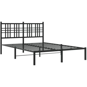 vidaXL sengeramme med sengegavl 120x190 cm metal sort