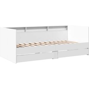 vidaXL daybed med skuffer 100x200 cm konstrueret træ hvid