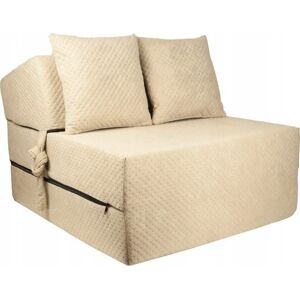 Viking Luksus gæstemadras - beige - campingmadras - rejsemadras - foldbar madras - 200 x 70 x 15 - med puder