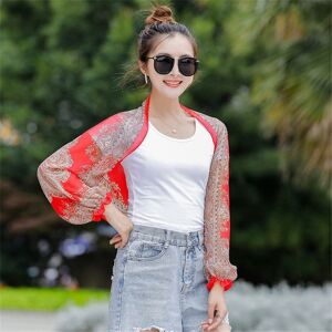My Store Spring And Summer Chiffon Sun Protection Clothing Outdoor Riding Cashew  Printed UV Protection Sleeve, Size:160 x 50cm(Big Red)