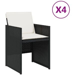 vidaXL havestole med hynder 4 stk. polyrattan sort