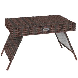 Rootz Living Rootz Havebord - Udendørs sofabord - Udendørs sidebord - PE Rattan - Vejrbestandig - Brun - 60cm x 41cm x 41cm