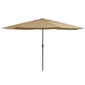 vidaXL udendørs parasol med metalstang 400 cm gråbrun