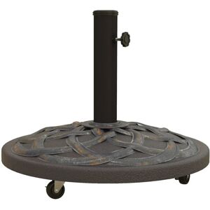 Rootz Living Rootz Parasol Stand - Parasol Holder - Parasol Base - Paraply Stand - Heavy Duty - Metal Beton - Vejrbestandig - Bronze - 52cm x 52cm x 38cm