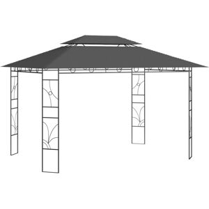 vidaXL pavillon 4x3x2,7 m 160 g/m² antracitgrå