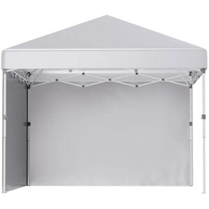 Rootz Living Rootz Folde Gazebo - 2 Sidevægge - Sandsæk - Højdejusterbar - Transporttaske - Rustfrit stålramme - Stål - Oxford - Hvid - 297L x 297W x 274H cm