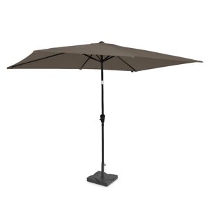 VONROC Premium Parasol Rapallo 200x300cm – Kombisæt inkl. Beton fod 20 kg. - Slidstærk parasol – Vippefunktion - UV-resistent stof - Taupe - Inkl. bet